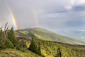 Double rainbow over the Whitefish Range from Werner Peak in the Stillwater State Forest Double rainbow over the Whitefish Range from Werner Peak in the Stillwater State Forest