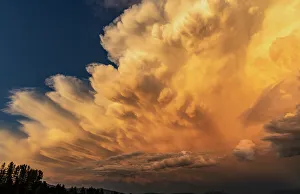 Danita Delimont Images RF Prints: Dramatic storms clouds at sunset in Whitefish, Montana, USA
