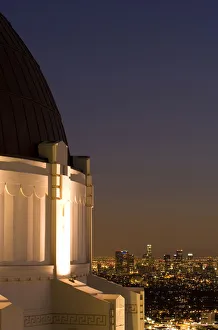 A dusk view of downtown Los Angeles from Griffith Observatory in Griffith Park A dusk view of downtown Los Angeles from Griffith Observatory in Griffith Park