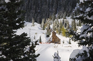 Early Snow and Mining Buildings, Red Mountain Pass, Ouray, Rocky Mountains, Colorado Early Snow and Mining Buildings, Red Mountain Pass, Ouray, Rocky Mountains, Colorado