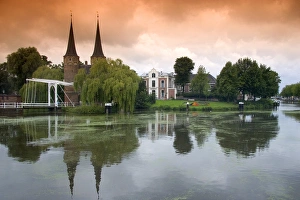 The Eastern Gate and centre along a canal in the city of Delft in the province of South Holland The Eastern Gate and centre along a canal in the city of Delft in the province of South Holland