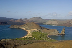 Ecuador, Galapagos, Bartolome, Sullivan Bay. Iconic landmark formation, Pinnacle Rock Ecuador, Galapagos, Bartolome, Sullivan Bay. Iconic landmark formation, Pinnacle Rock