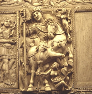 Emperor Justinian ivory. 6th century. Byzantine Period. TURKEY Emperor Justinian ivory. 6th century. Byzantine Period. TURKEY