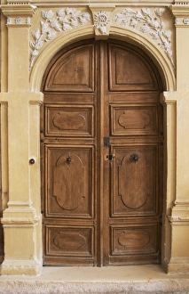 The entrance door to the church where you can find the tomb grave of the monk Dom Pierre Perignon The entrance door to the church where you can find the tomb grave of the monk Dom Pierre Perignon