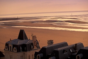 EU, France, Normandy, Trouville-sur-Mer. Sunset view from Deauville EU, France, Normandy, Trouville-sur-Mer. Sunset view from Deauville