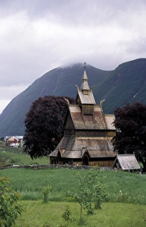 EU, Norway, Stavkirche (wooden church) built between 12th and 14th century, nearby EU, Norway, Stavkirche (wooden church) built between 12th and 14th century, nearby