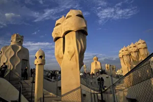 EU, Spain, Catalonia, Barcelona. Antonio Gaudis La Pedrera, also known as Casa Mila EU, Spain, Catalonia, Barcelona. Antonio Gaudis La Pedrera, also known as Casa Mila
