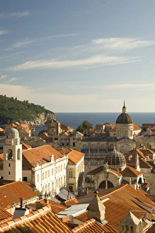 Europe, Croatia, Dalmatia, Dubrovnik. Red tile roofs dominate the old city of Dubrovnik Europe, Croatia, Dalmatia, Dubrovnik. Red tile roofs dominate the old city of Dubrovnik