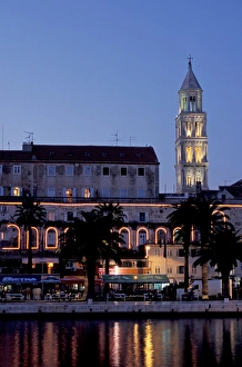 Europe, Croatia, Dalmatia, Split. Riva at twilight Europe, Croatia, Dalmatia, Split. Riva at twilight