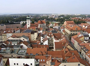 Europe, Czech Republic, Ceske Budejovice. The Church of the Sacrifice of the Virgin Europe, Czech Republic, Ceske Budejovice. The Church of the Sacrifice of the Virgin