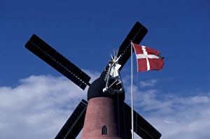 Europe, Denmark, Fyn Island. Country windmill and Inn Europe, Denmark, Fyn Island. Country windmill and Inn