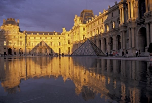 Europe, France, Paris Louvre; shadow of Louvre pyramids Europe, France, Paris Louvre; shadow of Louvre pyramids