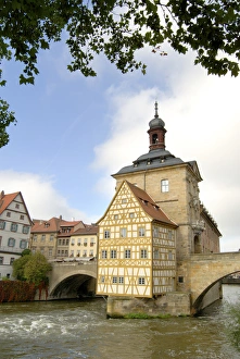 Europe, Germany, Bavaria, Bamberg, Old Town Hall on the river Regnitz Europe, Germany, Bavaria, Bamberg, Old Town Hall on the river Regnitz