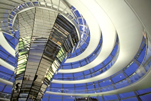 Europe, Germany, Berlin. The Reichstag, interior dome view in evening Europe, Germany, Berlin. The Reichstag, interior dome view in evening