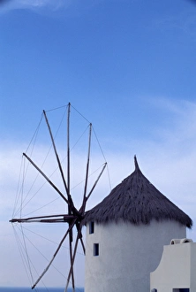 Europe, Greece, Mykonos. wind mill at sunrise Europe, Greece, Mykonos. wind mill at sunrise