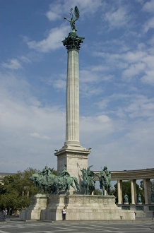 Europe, Hungary, Budapest, monument in Heroes Square Europe, Hungary, Budapest, monument in Heroes Square