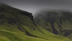 Europe, Iceland. Misty mountainside landscape Europe, Iceland. Misty mountainside landscape