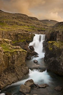 Europe, Iceland. Waterfall in Berufjordur Fjord. Credit as: Don Grall / Jaynes Gallery Europe, Iceland. Waterfall in Berufjordur Fjord. Credit as: Don Grall / Jaynes Gallery