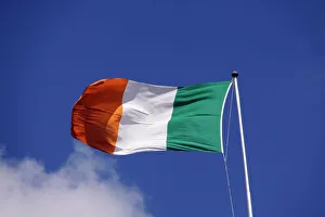 Europe, Ireland, Dublin. The national flag of Ireland Europe, Ireland, Dublin. The national flag of Ireland