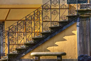 Europe; Italy; Lucca; Bright Color of Staircase Europe; Italy; Lucca; Bright Color of Staircase