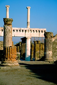 Europe, Italy, Pompeii. Ruins of Pompeii after the eruption of Mt. Vesuvius in 79 A.D Europe, Italy, Pompeii. Ruins of Pompeii after the eruption of Mt. Vesuvius in 79 A.D