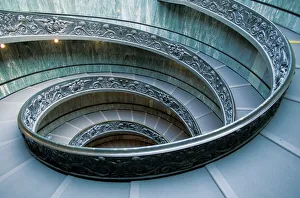 Europe, Italy, Rome, Vatican City. Musei Vaticani, main entrance staircase Europe, Italy, Rome, Vatican City. Musei Vaticani, main entrance staircase