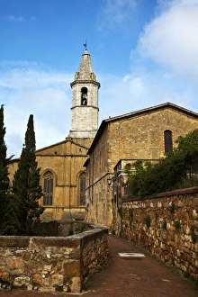 Europe; Italy; Tuscany; Pienza; Pienza Cathedral (Duomo) in Morning Light Europe; Italy; Tuscany; Pienza; Pienza Cathedral (Duomo) in Morning Light