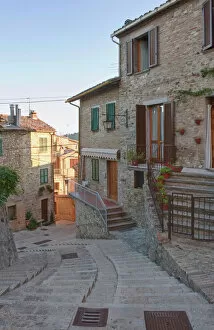 Images Dated 1st October 2011: Europe, Italy, Umbria, Montone, Street in Historic District
