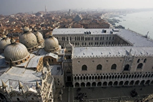 Europe, Italy, Venice. Doges Palace and domes ofSt. Marks Basilica from the Campanile Europe, Italy, Venice. Doges Palace and domes ofSt. Marks Basilica from the Campanile