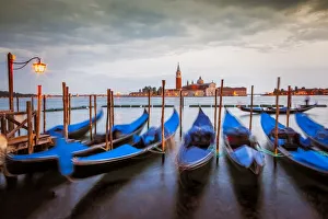 Europe, Italy, Venice. Gondolas in front of San Marco basin Europe, Italy, Venice. Gondolas in front of San Marco basin