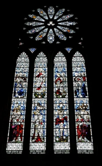 Europe, The Orkney Islands, Kirkwall. Stained glass window in Cathedral of St. Magnus Europe, The Orkney Islands, Kirkwall. Stained glass window in Cathedral of St. Magnus