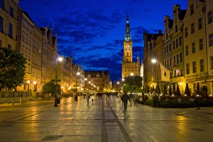 Europe, Poland, Gdansk. Plaza for walking and dining Europe, Poland, Gdansk. Plaza for walking and dining