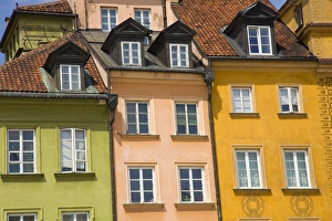 Europe, Poland, Warsaw. Close-up of building facade Europe, Poland, Warsaw. Close-up of building facade