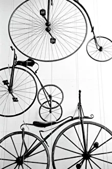 Europe, Switzerland, Lucerne. Bicycle display, Swiss Transport Museum Europe, Switzerland, Lucerne. Bicycle display, Swiss Transport Museum
