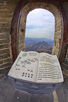 Evening Light on The Great Wall of China with Map and History Book Evening Light on The Great Wall of China with Map and History Book