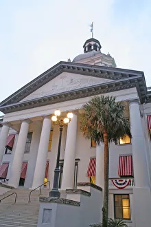 Evening lighting historic state capitol building Tallahassee Florida Evening lighting historic state capitol building Tallahassee Florida