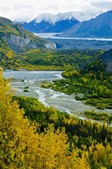 Exit Glacier winds its way through the Kenai Mountains in Kenai Fjords National Park Exit Glacier winds its way through the Kenai Mountains in Kenai Fjords National Park