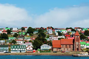 Falkland Islands. Stanley. View from the water Falkland Islands. Stanley. View from the water