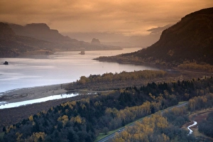 A fall day on the Columbia River Gorge in the Pacific Northwest east of Portland A fall day on the Columbia River Gorge in the Pacific Northwest east of Portland