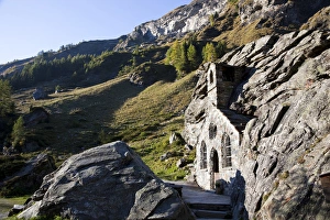 The Felsen Kapelle - Rock chapel, Gschloess valley, Tyrol, National Park Hohe Tauern, exterior The Felsen Kapelle - Rock chapel, Gschloess valley, Tyrol, National Park Hohe Tauern, exterior
