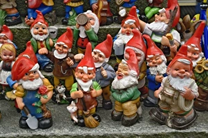 Figures for sale outside shop on sidewalk. Appenzeller, Switzerland Figures for sale outside shop on sidewalk. Appenzeller, Switzerland