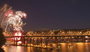 Firework display on Willamette River, Oregon, USA Firework display on Willamette River, Oregon, USA