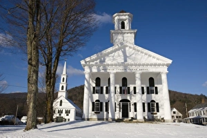 First Congregational Church of Newfane and the Windham County Court House on the First Congregational Church of Newfane and the Windham County Court House on the