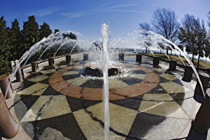 Fisheye view of fountain, Charleston, South Carolina Fisheye view of fountain, Charleston, South Carolina
