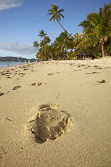 Footprint on beach, Plantation Island Resort, Malolo Lailai Island, Mamanuca Islands Footprint on beach, Plantation Island Resort, Malolo Lailai Island, Mamanuca Islands