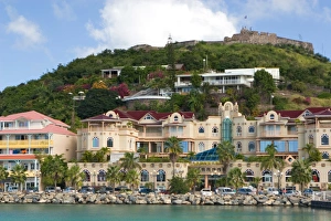 Fort St. Louis sits atop a hill above a modern day luxury shopping mall in Marigot, St Fort St. Louis sits atop a hill above a modern day luxury shopping mall in Marigot, St