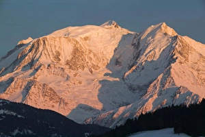 FRANCE-French Alps (Haute-Savoie)-COMBLOUX:Sunset Light on Mont-Blanc (elev. 4810 meters) FRANCE-French Alps (Haute-Savoie)-COMBLOUX:Sunset Light on Mont-Blanc (elev. 4810 meters)