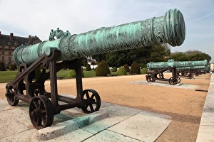 France. Paris. Cannons display in the entrance of Hotel de Invalides France. Paris. Cannons display in the entrance of Hotel de Invalides