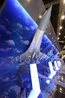 France. Paris. The model of a Russian Sukhoi Su-35 long-range multirole fighter display France. Paris. The model of a Russian Sukhoi Su-35 long-range multirole fighter display