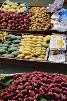 Fruits and vegetables, Damnoen Saduak Floating Market, Damnoen Saduak, Thailand Fruits and vegetables, Damnoen Saduak Floating Market, Damnoen Saduak, Thailand